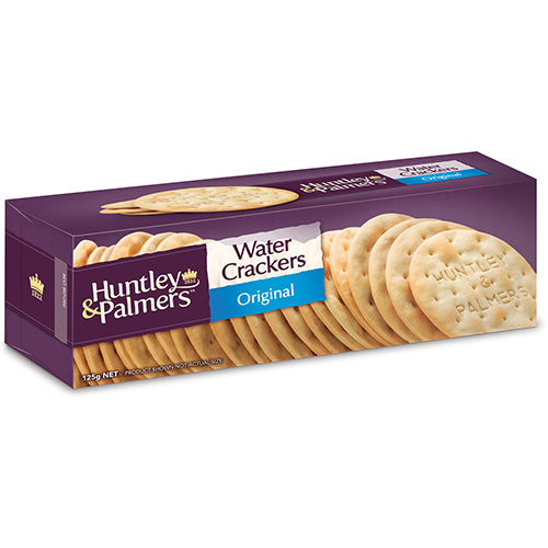 Crisp and versatile Huntley & Palmers Original Water Crackers, perfect for pairing with cheeses and spreads.