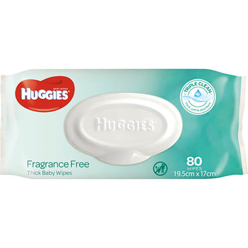 Huggies Fragrance Free Baby Wipes 80pk