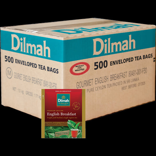 Dilmah Gourmet English Breakfast Tea Bags Foil Wrap 500pk