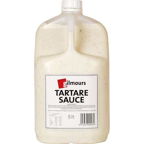 Gilmours Tartare Sauce 5l, a premium condiment for seafood, featuring a tangy and creamy blend, perfect for enhancing dishes.