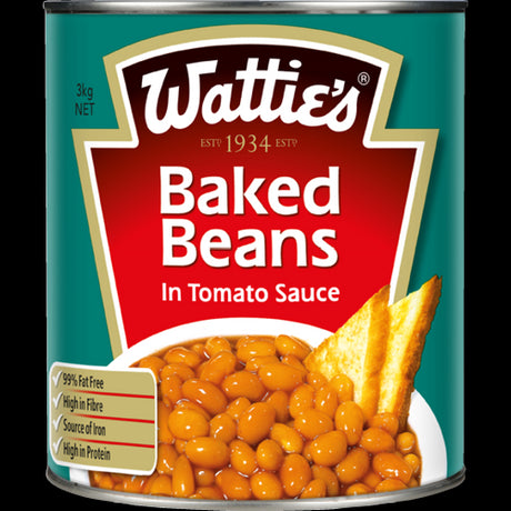 Wattie's Baked Beans 3kg pack, nutritious and versatile for quick meals, perfect for families and gatherings.