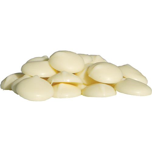 Gilmours 5kg White Chocolate Compound Buttons for baking and confectionery, ideal for melting and dipping with a rich, creamy flavor.