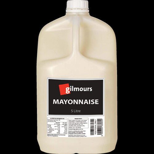 Creamy Gilmours Mayonnaise 5L, perfect for enhancing salads, sandwiches, and dips in restaurants and catering.