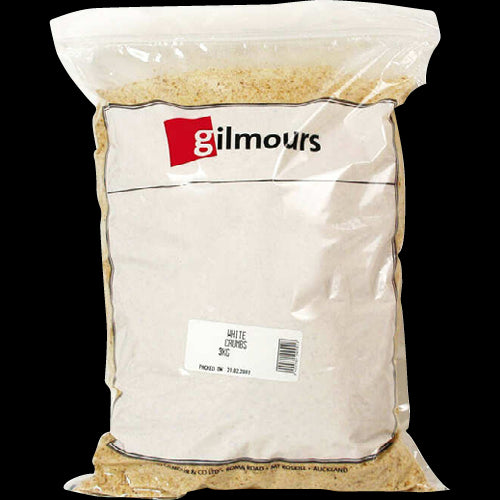 Gilmours Premium Fine Breadcrumbs 3kg, perfect for crispy coatings, toppings, and enhancing flavor in your dishes.