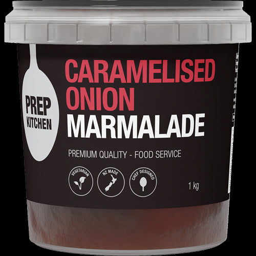 Prep Kitchen Caramelised Onion Marmalade 1kg, a rich, undiluted marmalade perfect for gourmet dishes and vegetarian recipes.