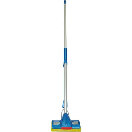 Raven Mopamatic Xpress Squeeze Mop with ergonomic design and microfiber pad for effortless, streak-free floor cleaning.