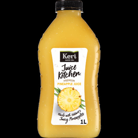 Keri Juice Kitchen Premium Pineapple Juice 1l, a refreshing blend rich in vitamins and antioxidants for any occasion.