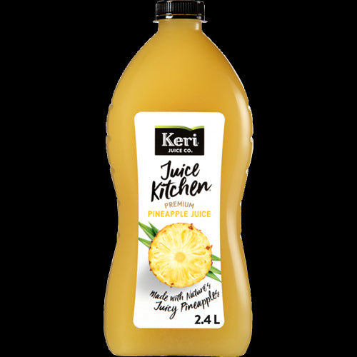 Bottle of Keri Juice Kitchen Premium Pineapple Juice (2.4L) showcasing tropical flavor without added sugar.