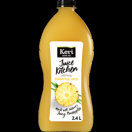 Bottle of Keri Juice Kitchen Premium Pineapple Juice (2.4L) showcasing tropical flavor without added sugar.