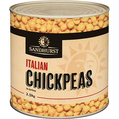 Sandhurst Chickpeas Preserved Vegetables 2.5kg, nutritious and versatile for salads, stews, and dips. Perfect for easy meal enhancement.