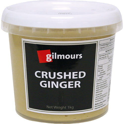 Gilmours Crushed Ginger 1kg, a premium, ready-to-use ingredient for flavorful dishes, rich in antioxidants and aroma.