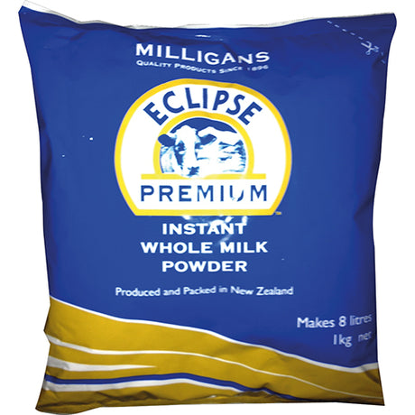 Eclipse Premium Instant Whole Milk Powder 1kg, rich in nutrients, ideal for cooking, baking, and daily beverages.