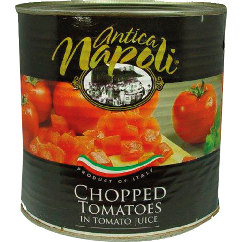 Antica Napoli Chopped Tomatoes in a 2.45kg pack, perfect for authentic sauces and Mediterranean dishes, made from sun-ripened tomatoes.