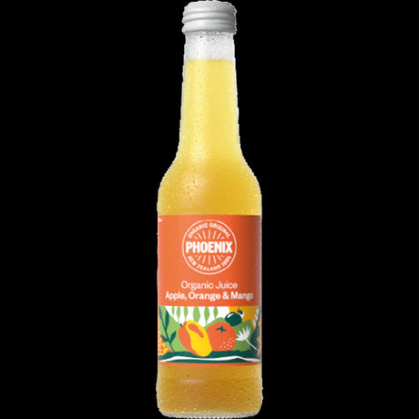 Phoenix Organic Apple Orange & Mango Juice pack of 15 x 275ml, made from organic fruits, nutritious and free from additives.