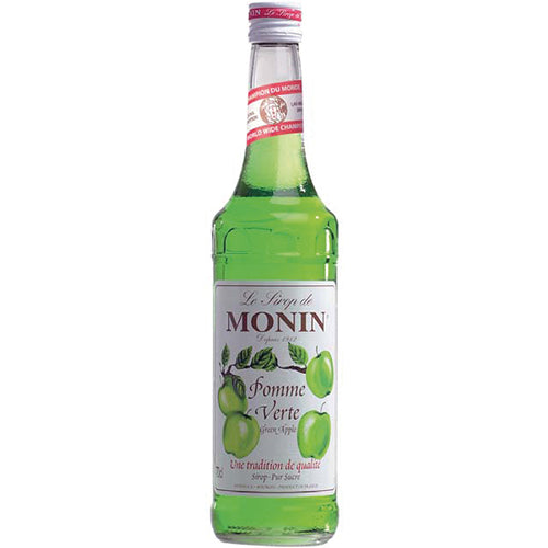 Monin Natural Green Apple Syrup 700ml, vibrant and refreshing, perfect for cocktails, desserts, and smoothies without artificial additives.