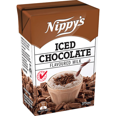 Nippy's Iced Chocolate Milk pack of 24, rich, creamy, low-fat, gluten-free, and calcium-rich for strong bones.