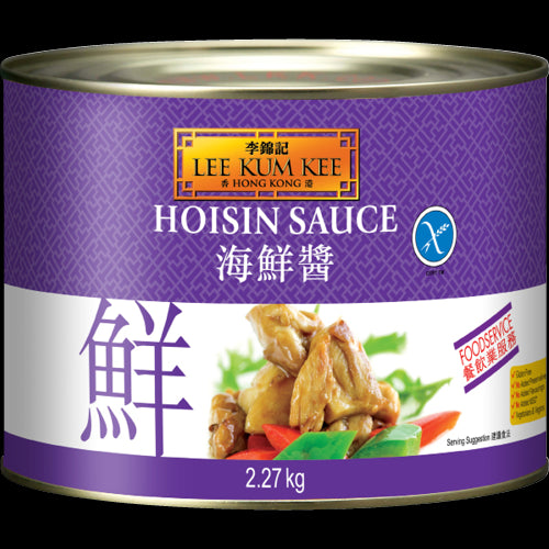 Large 2.27kg bottle of Lee Kum Kee Hoisin Sauce, offering a rich balance of sweetness and tang for Asian dishes and marinades.