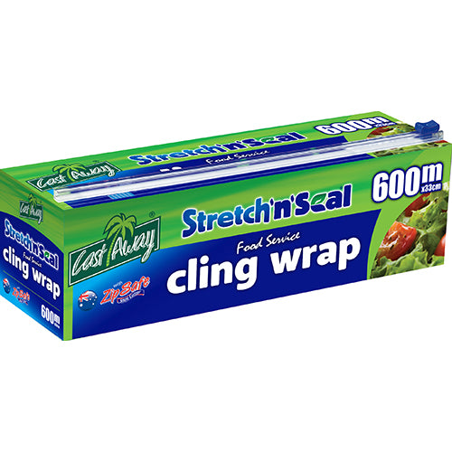 Castaway Cling Wrap Dispenser 33cm x 600m, designed for effortless food storage and preservation. Ideal for home and professional use.