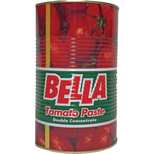 Bella Tomato Paste in a 4.5kg package features rich flavor and high Brix concentration for sauces and stews.
