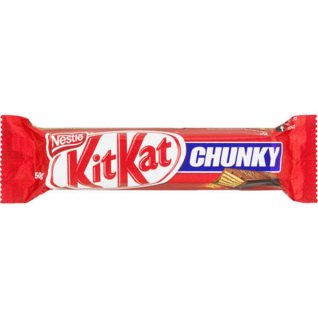 Nestle Kit Kat Chunky bar pack featuring 36 crispy wafer bars coated in smooth milk chocolate, perfect for snacking and sharing.