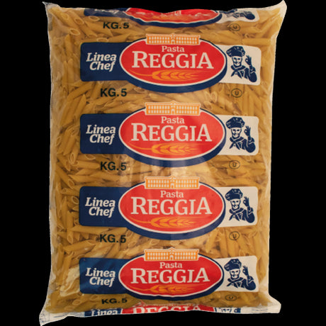 Pasta Reggia Penne Pasta 5kg, premium Italian pasta made from durum wheat for perfect al dente texture in every dish.