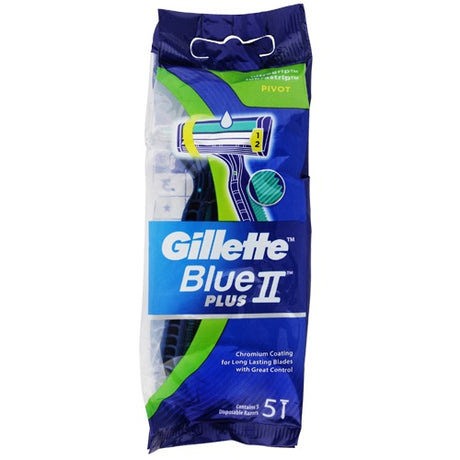 Gillette Pivot Plus Male Razor 5pk with precision twin blades, pivoting head, and soft Ultragrip handle for a comfortable shave.