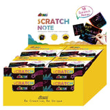 Colorful Avenir Scratch Notes set, featuring 50 notes, 2 pens, and a wipe cloth, perfect for creative expressions and fun.