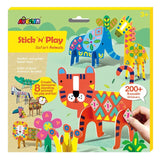 Colorful Safari animal figurines with reusable stickers for creative play, perfect for young explorers aged 3 and up.