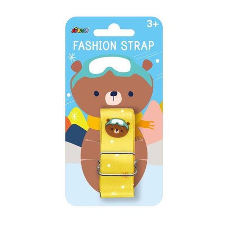 Avenir Fashion Straps featuring a playful Snowboarding Bear design, adjustable 58-120 cm, perfect for versatile carrying.