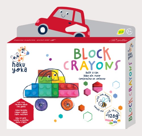 Eco-friendly Block Crayons in vibrant colors, crafted from beeswax, perfect for young artists aged 3 and up.