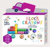 Vibrant Haku Yoka Truck block crayons made from eco-friendly beeswax, perfect for inspiring young artists aged 3 and up.