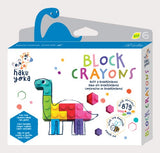 Eco-friendly Haku Yoka Brachiosaurus Block Crayons in vibrant colors, designed for young artists aged 3 and up.