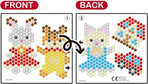 Aquabeads set featuring Sylvanian Families characters with over 600 beads in 13 colors for creative crafting and play.