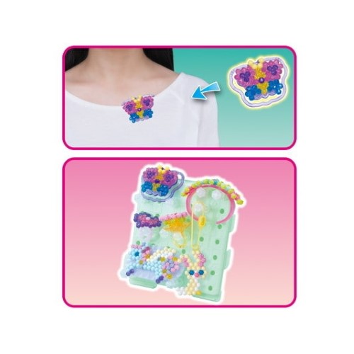 Aquabeads Fairy World set featuring 820 colorful beads for creating enchanting fairy-themed designs and wearable accessories.