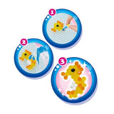 Aquabeads Ocean Life Refill Pack with 600+ colorful beads to create aquatic creatures using templates for kids aged 4+.