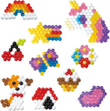 Aquabeads Charm Maker Refill Pack with 480 vibrant beads in solid, jewel, and star shapes for creative charm making.