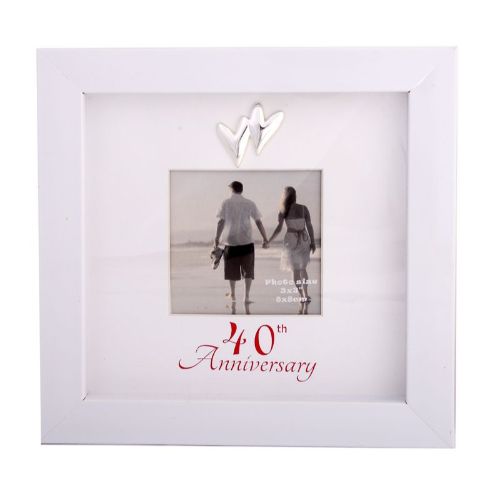 Elegant 40th anniversary box frame (8 x 8cm) for showcasing cherished memories in style. Perfect gift for couples.