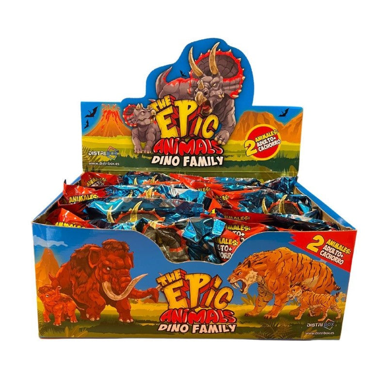 Funky Box - Epic Dino Family features two dinosaur figures for imaginative play and education in a collectible series.