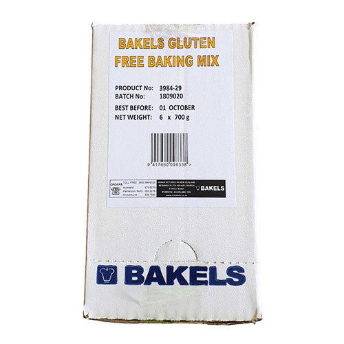 Bakels Gluten Free Baking Mix 700g for making soft and fluffy bread, cakes, and muffins with high-quality ingredients.