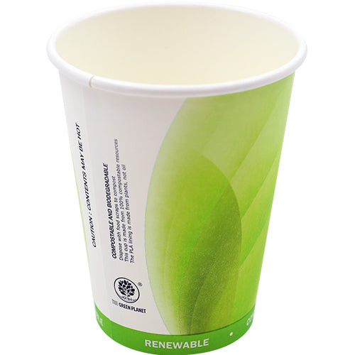 Eco-friendly 12oz biodegradable cup, 90mm tall, perfect for beverages; pack of 50 for events and daily use.