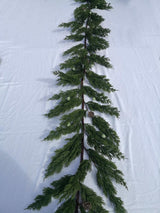Artificial 180cm Real Touch Juniper Pine Garland with realistic seeds, perfect for year-round home decor and events.