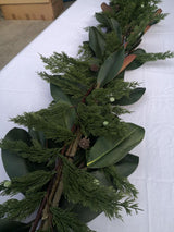 180cm Artificial Real Touch Juniper Pine Garland with realistic seeds, perfect for year-round home decor without maintenance.
