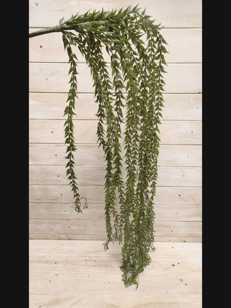 Artificial Lycopodium Scariosum Hanging Spray featuring lush green tones, perfect for elegant, low-maintenance home decor.