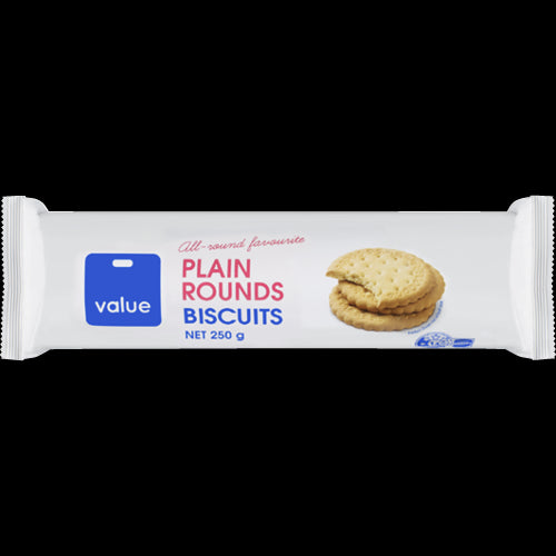 Value Plain Rounds Biscuits 250g