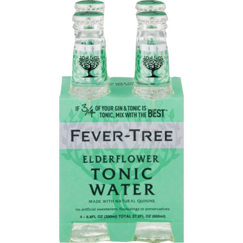 Fever-Tree Elderflower Tonic Water Bottles 4 x 200ml