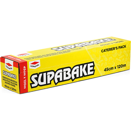 Confoil Supabake Baking Paper, 45cm x 120m, non-stick, greaseproof, perfect for effortless baking and easy clean-up.