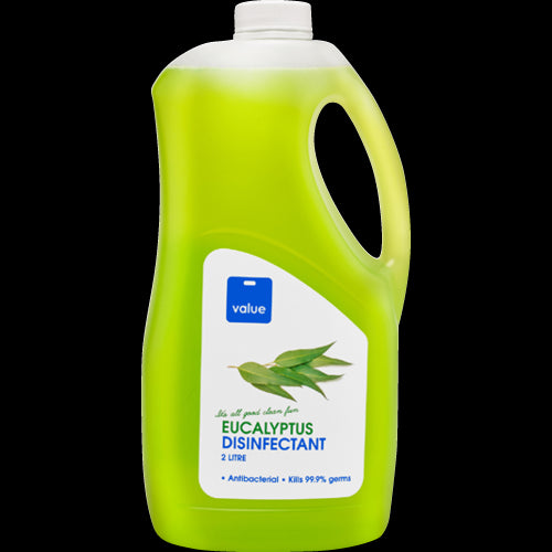 Value Eucalyptus Disinfectant 2L bottle, natural antibacterial solution for effective cleaning and disinfecting with refreshing eucalyptus scent.