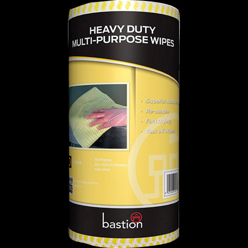 Bastion Heavy Duty Wipes Yellow 45m