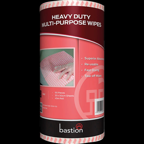 Bastion Heavy Duty Wipes Red 45m