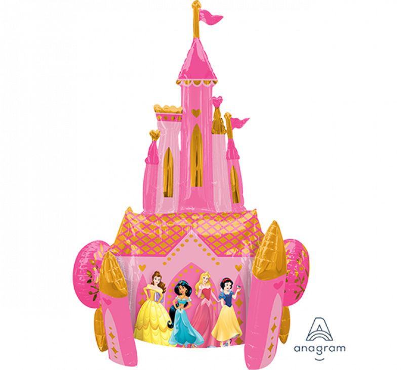 AirWalker Disney Princesses Castle balloon, 88cm x 139cm, featuring Disney Princesses for festive celebrations and themed parties.